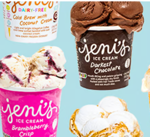 Several flavors of Jeni's ice cream pints